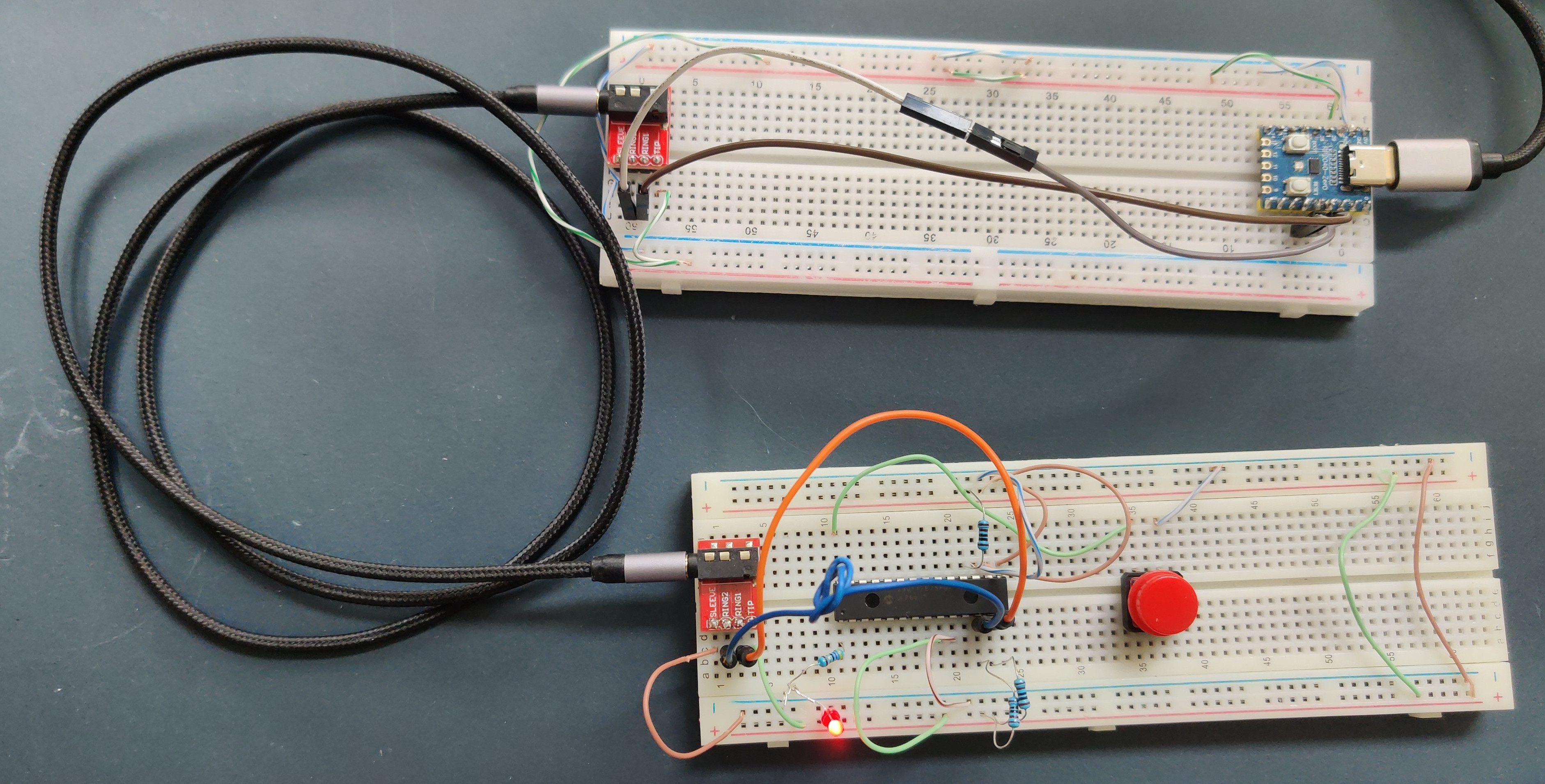 MCP23017 breadboard TRRS cable